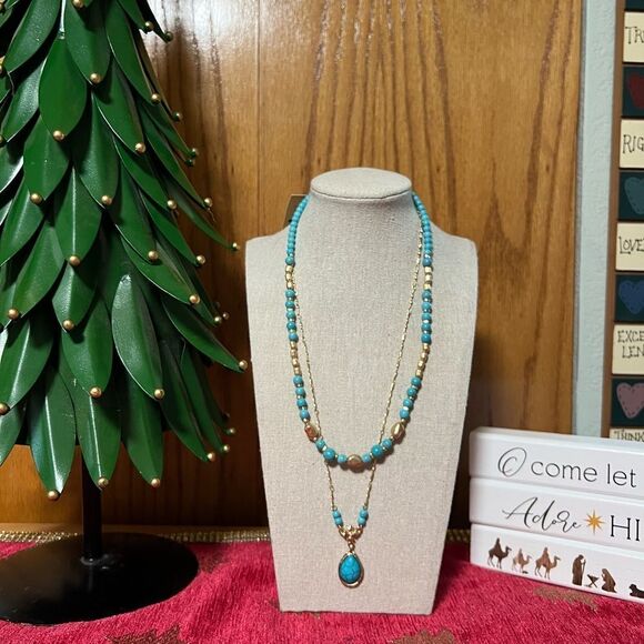 NWT Patricia Nash Double Mod Short Multi Strand Necklace - Egyptian Gold - Picture 8 of 8
